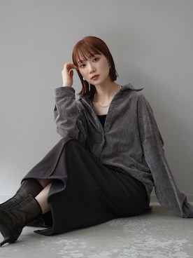「Lumier（リュミエ）のアイテム（スカート）」を使った、memeさん（レディース・159cm）の冬コーディネート
