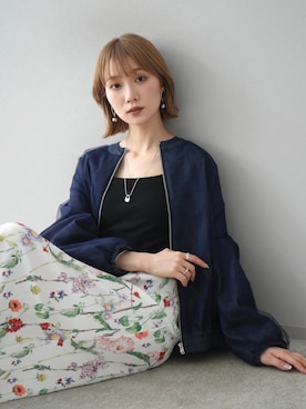 「Lumier（リュミエ）のアイテム（ジャケット/アウター）」を使った、memeさん（レディース・159cm）の春コーディネート