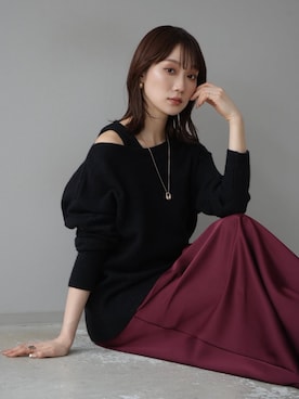 「Lumier（リュミエ）のアイテム（スカート）」を使った、memeさん（レディース・159cm）の冬コーディネート