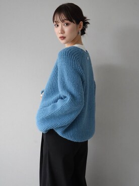 「Lumier（リュミエ）のアイテム（ニット/セーター）」を使った、memeさん（レディース・159cm）の秋コーディネート