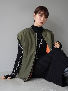 「Lumier（リュミエ）のアイテム（ワンピース）」を使った、memeさん（レディース・159cm）の冬コーディネート