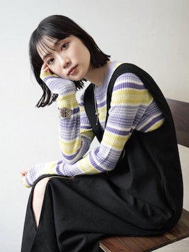 「Lumier（リュミエ）のアイテム（ジャンパースカート）」を使った、memeさん（レディース・159cm）の冬コーディネート