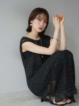 「Lumier（リュミエ）のアイテム（ワンピース）」を使った、memeさん（レディース・159cm）の夏コーディネート