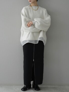 「Lumier（リュミエ）のアイテム（スウェット）」を使った、memeさん（レディース・159cm）の冬コーディネート