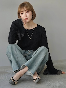 「Lumier（リュミエ）のアイテム（パンツ）」を使った、memeさん（レディース・159cm）の春コーディネート