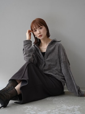 「Lumier（リュミエ）のアイテム（スカート）」を使った、memeさん（レディース・159cm）の冬コーディネート