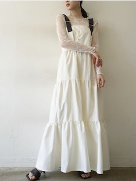 「Lumier（リュミエ）のアイテム（ジャンパースカート）」を使った、memeさん（レディース・159cm）の夏コーディネート