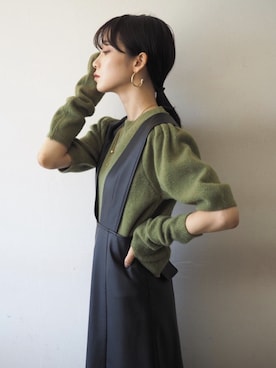 「Lumier（リュミエ）のアイテム（ジャンパースカート）」を使った、memeさん（レディース・159cm）の夏コーディネート