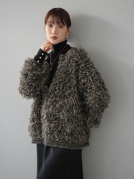「Lumier（リュミエ）のアイテム（ニット/セーター）」を使った、memeさん（レディース・159cm）の冬コーディネート