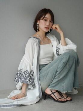 「Lumier（リュミエ）のアイテム（キャミソール）」を使った、memeさん（レディース・159cm）の夏コーディネート