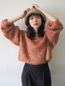 「Lumier（リュミエ）のアイテム（帽子）」を使った、memeさん（レディース・159cm）の秋コーディネート