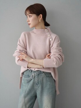 「Lumier（リュミエ）のアイテム（ニット/セーター）」を使った、memeさん（レディース・159cm）の冬コーディネート