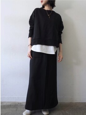 「Lumier（リュミエ）のアイテム（スウェット）」を使った、memeさん（レディース・159cm）の冬コーディネート