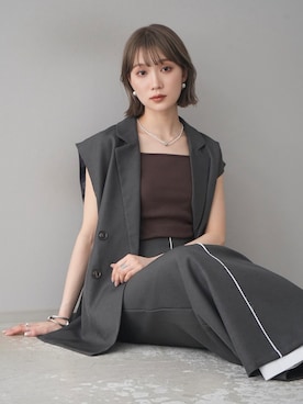 「Lumier（リュミエ）のアイテム（セットアップ）」を使った、memeさん（レディース・159cm）の春コーディネート