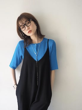 「Lumier（リュミエ）のアイテム（オールインワン・サロペット）」を使った、memeさん（レディース・159cm）の夏コーディネート