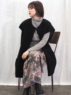 「Lumier（リュミエ）のアイテム（その他アウター）」を使った、memeさん（レディース・159cm）の秋コーディネート