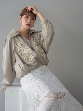 「Lumier（リュミエ）のアイテム（ジャケット/アウター）」を使った、memeさん（レディース・159cm）の春コーディネート