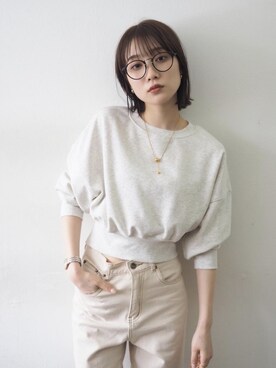 「Lumier（リュミエ）のアイテム（スウェット）」を使った、memeさん（レディース・159cm）の冬コーディネート