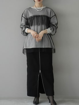 「Lumier（リュミエ）のアイテム（スウェット）」を使った、memeさん（レディース・159cm）の春コーディネート