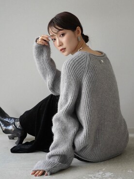 「Lumier（リュミエ）のアイテム（ニット/セーター）」を使った、memeさん（レディース・159cm）の冬コーディネート