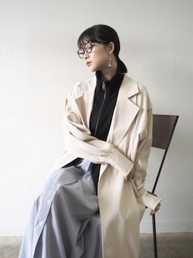 「Lumier（リュミエ）のアイテム（チェスターコート）」を使った、memeさん（レディース・159cm）の冬コーディネート