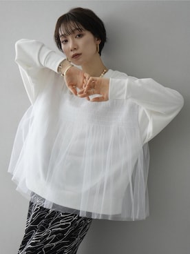 「Lumier（リュミエ）のアイテム（スウェット）」を使った、memeさん（レディース・159cm）の冬コーディネート