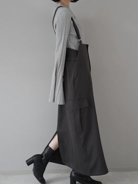「Lumier（リュミエ）のアイテム（ジャンパースカート）」を使った、memeさん（レディース・159cm）の秋コーディネート
