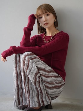 「Lumier（リュミエ）のアイテム（スカート）」を使った、memeさん（レディース・159cm）の冬コーディネート