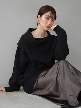 「Lumier（リュミエ）のアイテム（スカート）」を使った、memeさん（レディース・159cm）の冬コーディネート