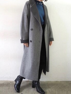「Lumier（リュミエ）のアイテム（チェスターコート）」を使った、memeさん（レディース・159cm）の秋コーディネート