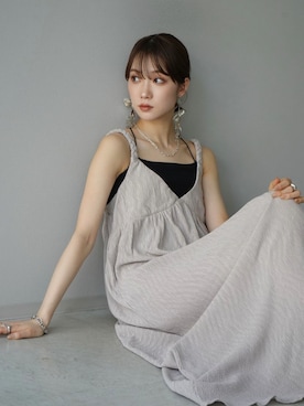 「Lumier（リュミエ）のアイテム（キャミソール）」を使った、memeさん（レディース・159cm）の夏コーディネート