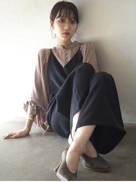「Lumier（リュミエ）のアイテム（サロペット/オーバーオール）」を使った、memeさん（レディース・159cm）の秋コーディネート