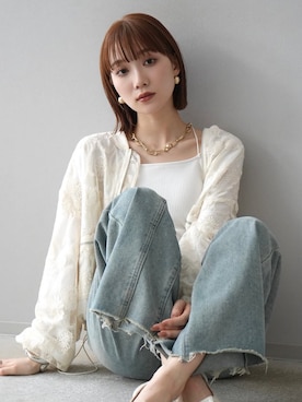 「Lumier（リュミエ）のアイテム（キャミソール）」を使った、memeさん（レディース・159cm）の冬コーディネート