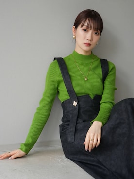 「Lumier（リュミエ）のアイテム（ジャンパースカート）」を使った、memeさん（レディース・159cm）の冬コーディネート