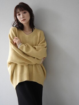 「Lumier（リュミエ）のアイテム（ニット/セーター）」を使った、memeさん（レディース・159cm）の冬コーディネート