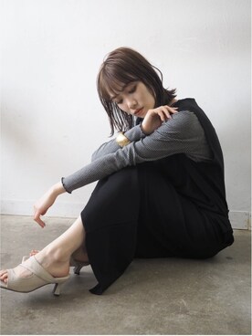 「Lumier（リュミエ）のアイテム（ジャンパースカート）」を使った、memeさん（レディース・159cm）の春コーディネート