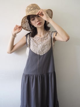 「Lumier（リュミエ）のアイテム（ジャンパースカート）」を使った、memeさん（レディース・159cm）の夏コーディネート