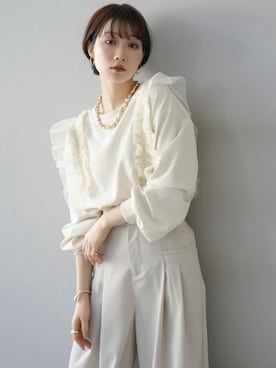 「Lumier（リュミエ）のアイテム（スウェット）」を使った、memeさん（レディース・159cm）の冬コーディネート