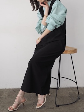 「Lumier（リュミエ）のアイテム（ジャンパースカート）」を使った、memeさん（レディース・159cm）の春コーディネート