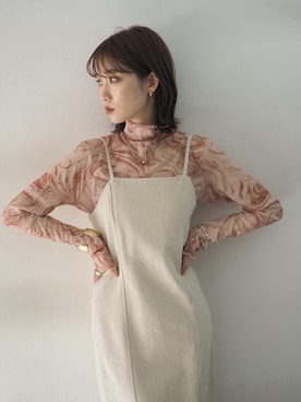 「Lumier（リュミエ）のアイテム（ジャンパースカート）」を使った、memeさん（レディース・159cm）の春コーディネート