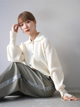 「Lumier（リュミエ）のアイテム（ニット/セーター）」を使った、memeさん（レディース・159cm）の冬コーディネート