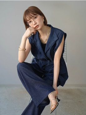 「Lumier（リュミエ）のアイテム（セットアップ）」を使った、memeさん（レディース・159cm）の春コーディネート