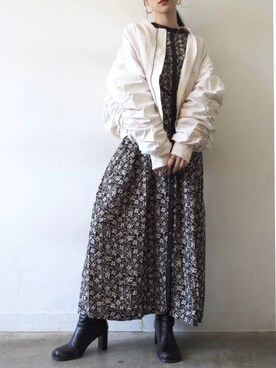 「Lumier（リュミエ）のアイテム（MA-1）」を使った、memeさん（レディース・159cm）の秋コーディネート