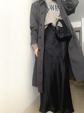 「アイテム（ステンカラーコート）」を使った、gggさん（レディース・164cm）の春コーディネート