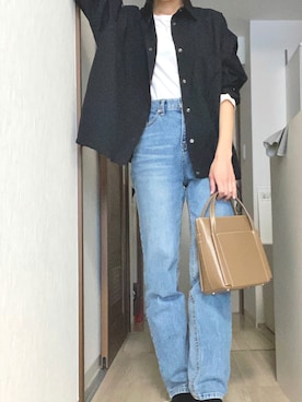 「BEAUTY&YOUTH UNITED ARROWS（ビューティーアンドユースユナイテッドアローズ）のBY∴ スクエアステッチショルダーバッグ2  -2WAY-（ショルダーバッグ、ブラウン系）」を使った、gggさん（レディース・164cm）の秋コーディネート