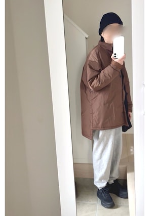 ENOF（イナフ）の「over size jacket 02 Brown（ダウンジャケット 
