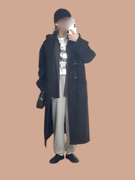 「アイテム（ダッフルコート）」を使った、yu*さん（レディース・166cm）の冬コーディネート