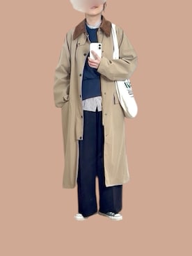 「アイテム（その他アウター）」を使った、yu*さん（レディース・166cm）の秋コーディネート