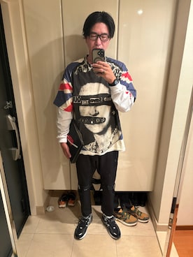 「アイテム（スラックス）」を使った、mabuさん（メンズ・189cm・50代）の秋コーディネート