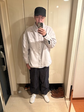 「アイテム（帽子）」を使った、mabuさん（メンズ・189cm・50代）の冬コーディネート